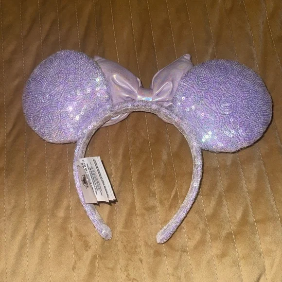 Sparkly Lavender Mouse Ears Headband - Picture 2 of 2